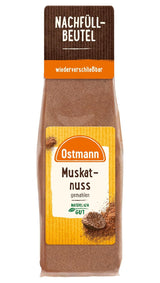 Ostmann Gewürze - Muskatnuss gemahlen | Ideel til at tilføje smag til kartoffelretter Zum Nachfüllen der Streudose | 50 g genlukkelig pose