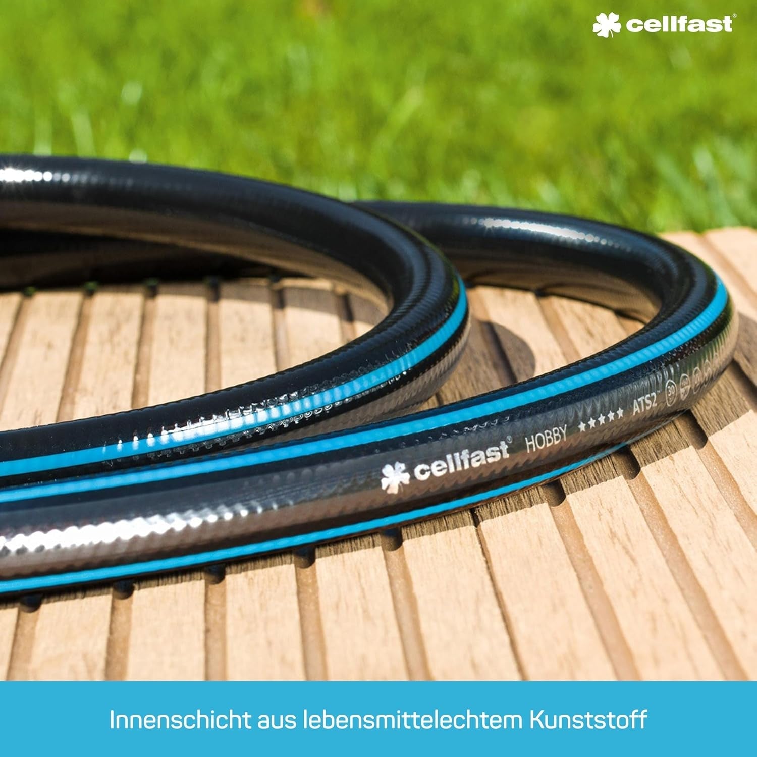 CELLFAST Haveslange 6-lags vandslange Dobbelt flettet stof vandingsslange UV-bestandig anti-alge fleksibel slange 32 bar 1 tommer 25 meter hobby