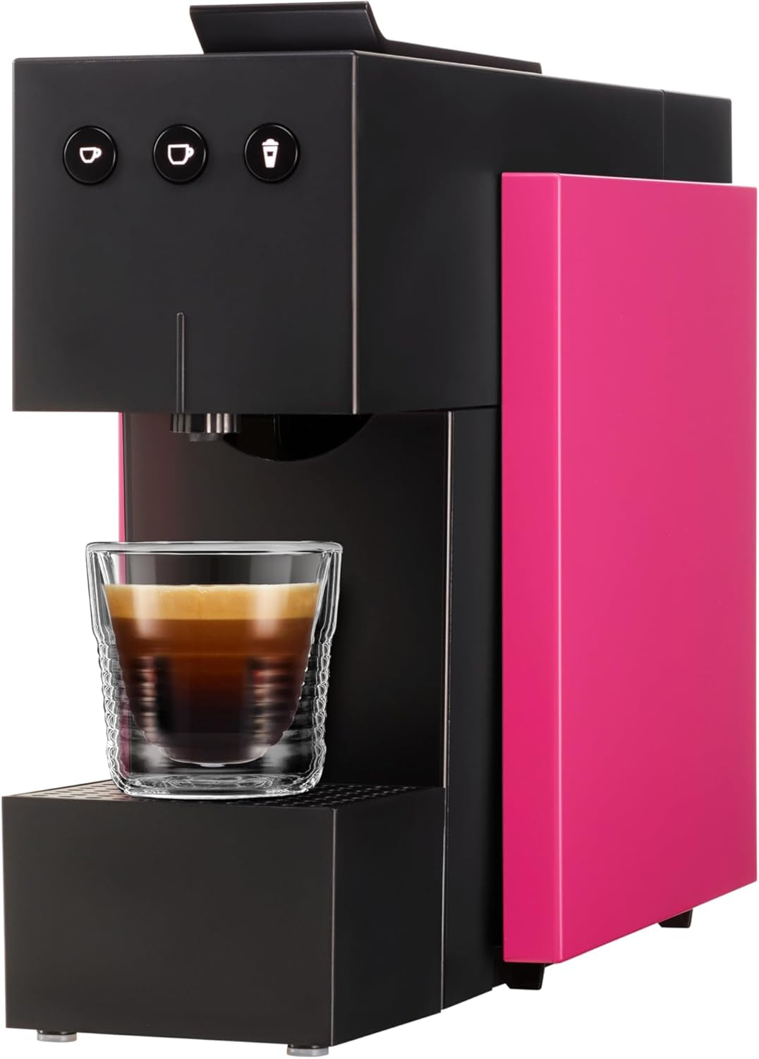 Espressomaskine med K-FEE SQUARE kapsler til kaffe, te og kakao | Kompakt espresso | Hurtig opvarmning | 0,8 l vandtank | 19 takter | Klaver sort