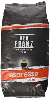 Der-Franz Espresso Kaffee, Intensität 5/5, Arabica og Robusta, ganze Bohne, 4 x 1000 g