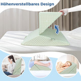 BØRN Justerbar kilepude, skumlæsepude med høj densitet til seng og sofa, ergonomisk seng med kilehovedpude til søvnrefluksapnø, benpude/rygpude til leg og læsning (grøn)