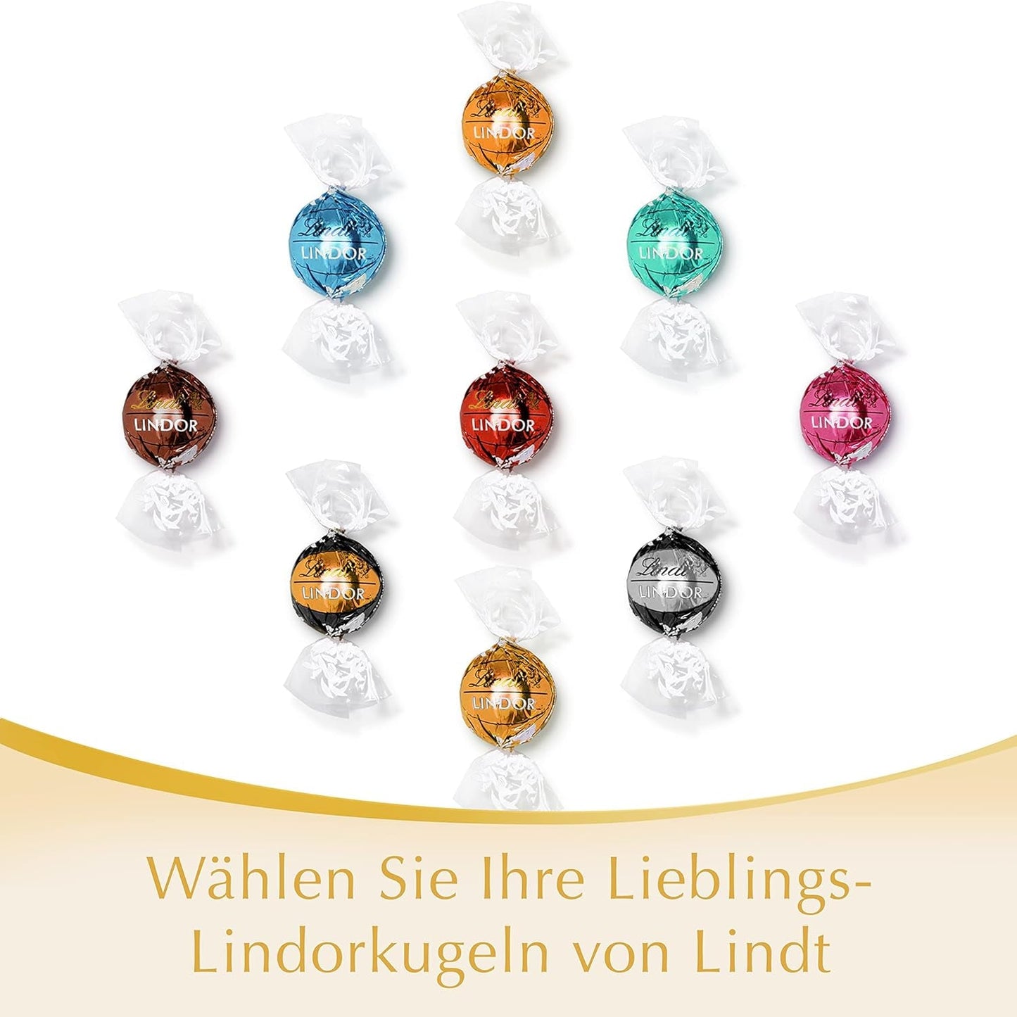 Lindt hvide chokoladekugler LINDOR | 137g pose | Ca. 10 hvide chokoladekugler med smelte-i-mund-fyld | Gave af chokolade | Chokolade gave