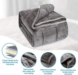 Bomuldsblåt vægtet tæppe 6,8 kg Queen Size flannel Shaggy Sherpa vægtet tæppe til voksne Komfortable vægtede tæpper til at berolige og slappe af tunge dyner 152,4 X 203,2 Naty Shop dyner og dyner