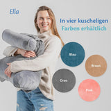 Ella læsepude til seng og sofa med aftagelig nakkerulle - Rygpude til seng - Memory Foam læsepude med armlæn, ideel til at læse, se tv, slappe af eller som rygstøtte - Grå