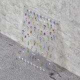 Nagelsticker Sæt - Selbstklebende Nail Sticker, Nageldesign Zubehör, Nail Art, Nagelaufkleber Für Fingernägel, Blumen Nagelsticker, Nagel Deko
