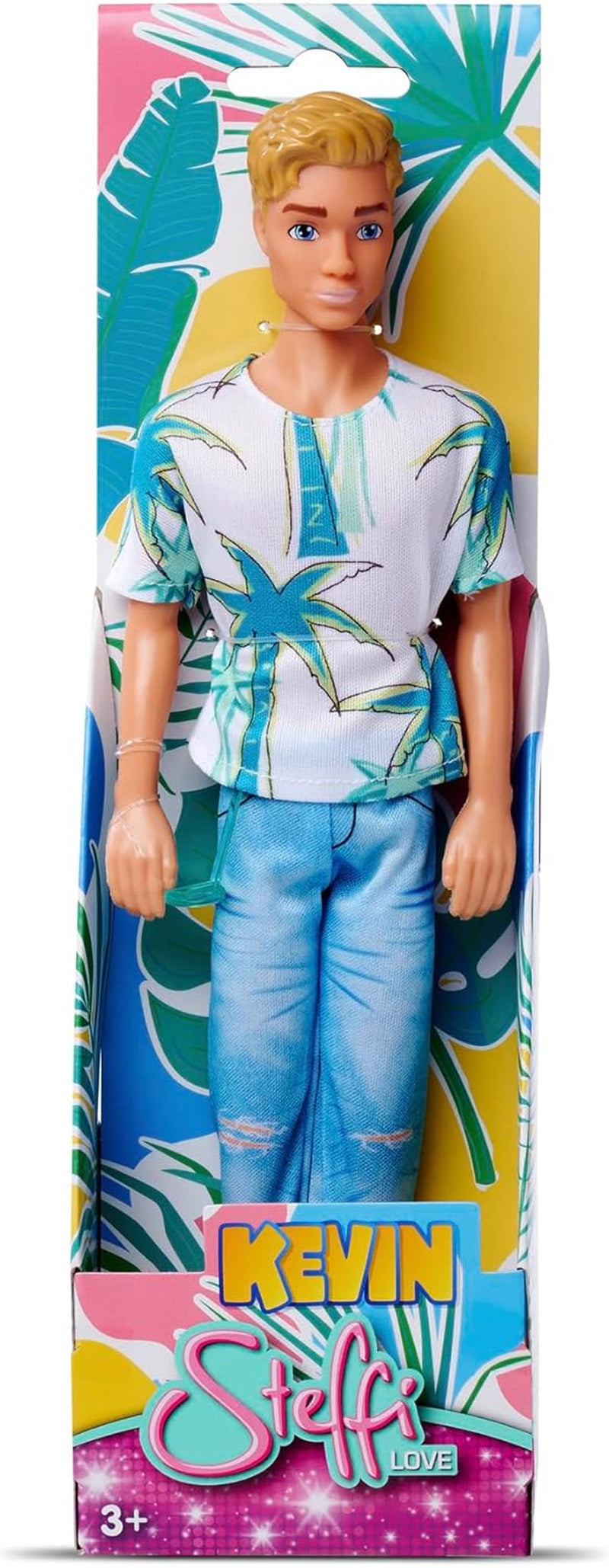 SIMBA 105733729 Steffi Love Kevin Play Doll bærer top med palmeprint og seje jeans inklusive solbriller 30 cm Alder 3+ Naty Shop Dolls Standardtitel
