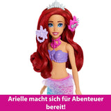 Mattel Disney Princess Legetøj, Make-up Shell Havfrue Arielle modedukke med aftagelig hale, Makeup bord med 5 gentagelige pop-up overraskelser og 5 tilbehør, JBF86 Naty Shop Dolls