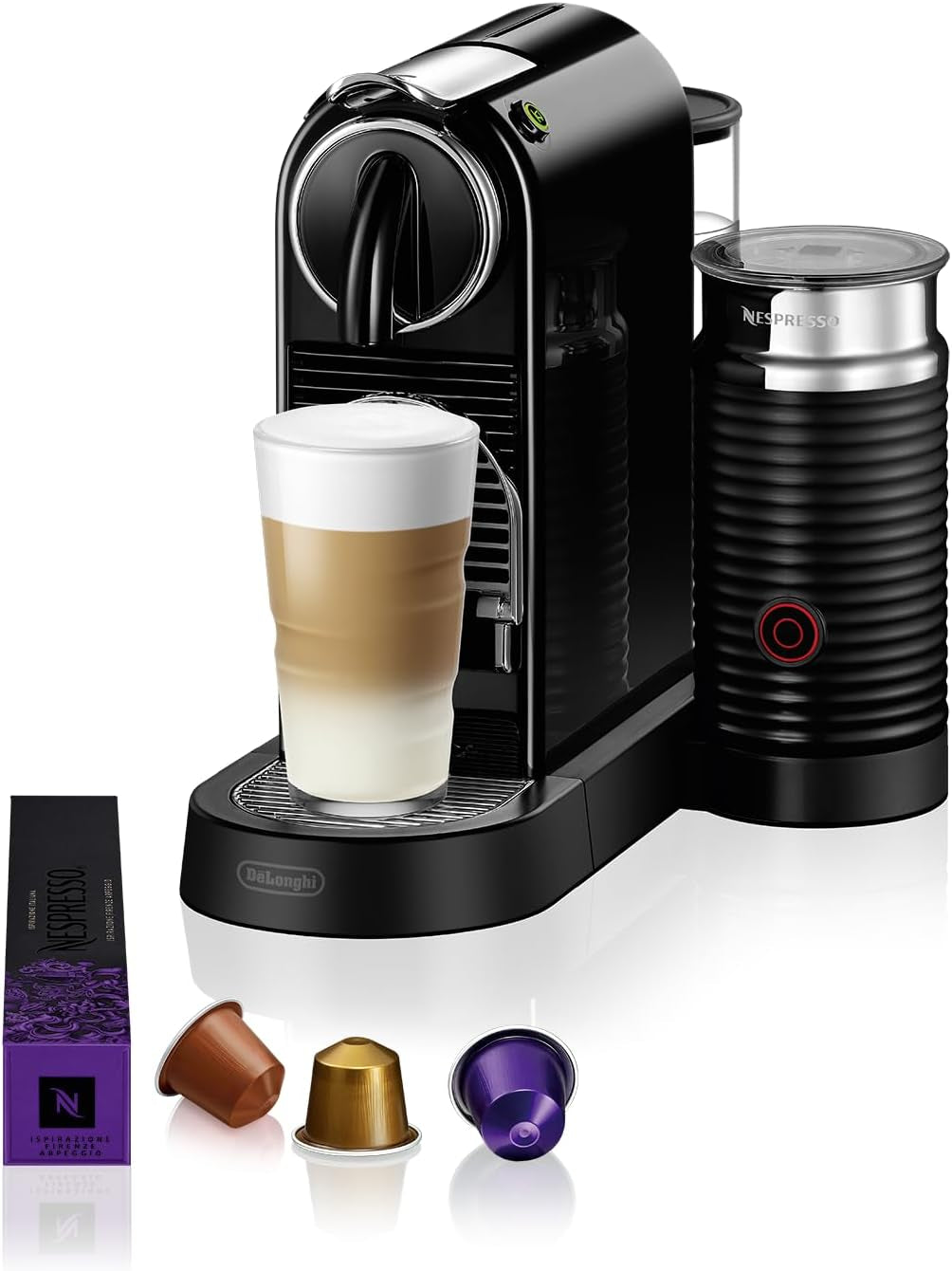 Nespresso EN167.W Citiz kapsel espressomaskine, højtrykspumpe og ideel temperaturkontrol, uden Aeroccino (mælkeskummer), energisparefunktion, 1260 W, cremehvid, 37,4 x 11,9 x 25,5 cm