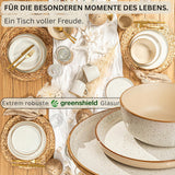 SÄNGER Rio Creme | 18 dele Stentøjsstel til 6, inklusive 6 middagstallerkener, 6 desserttallerkener og 6 skåle | VÆRDIINDSAMLING