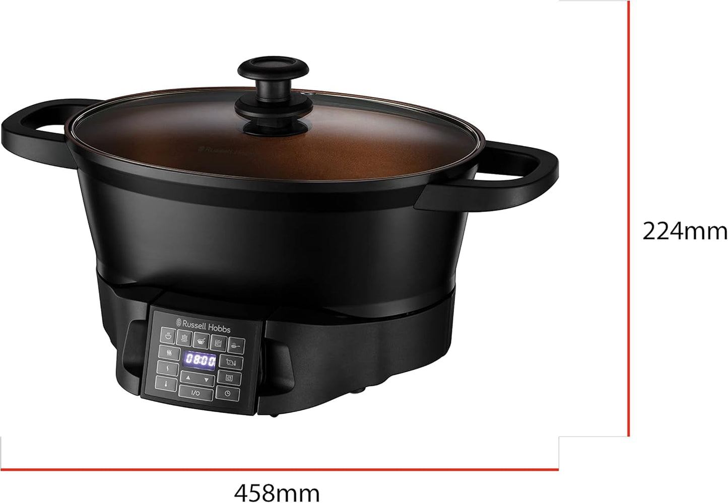Multicooker Russell Hobbs 6,5L, digitalt display, 8 tilberedningsfunktioner Slow Cooker Naty Shop