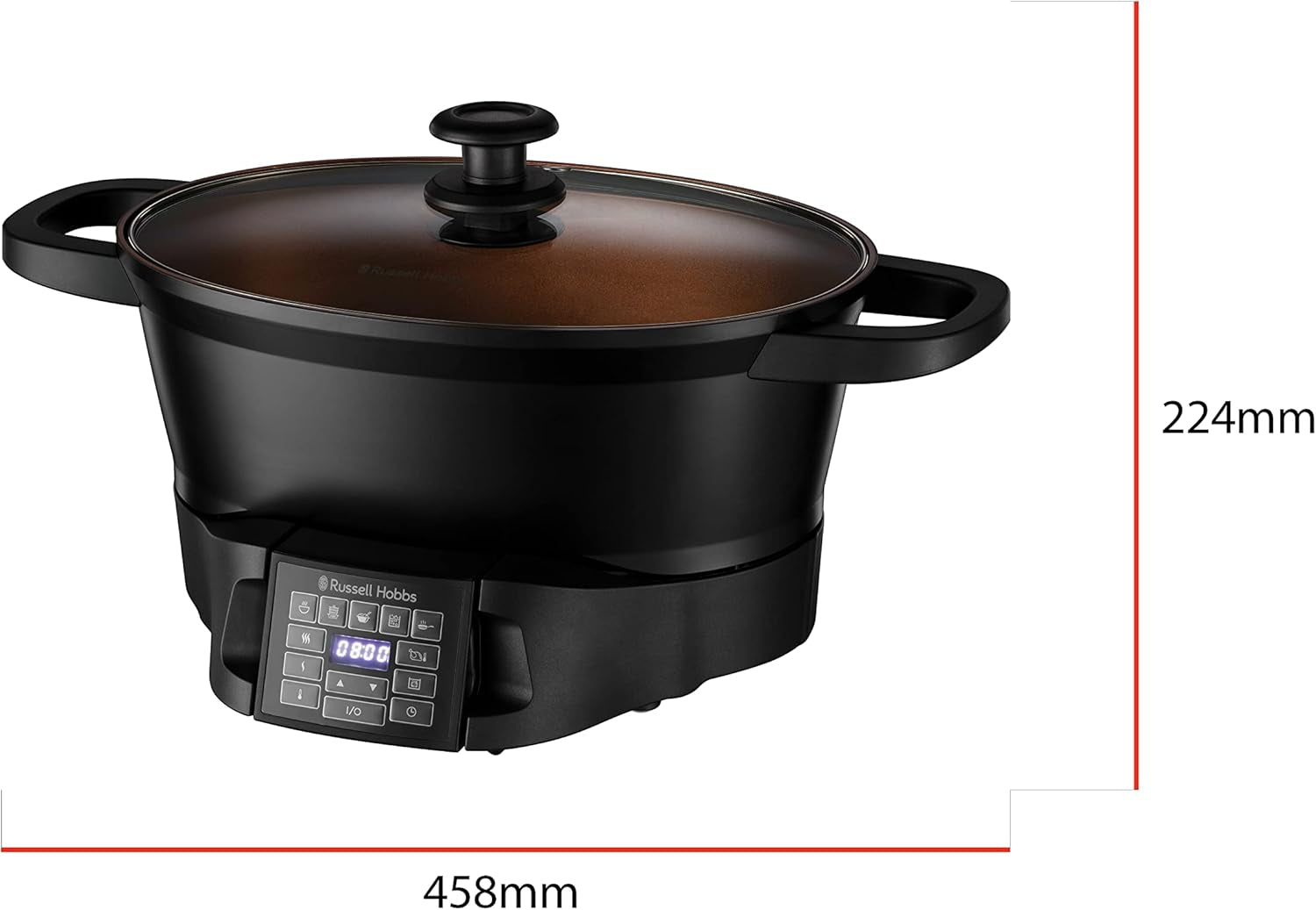 Multicooker Russell Hobbs 6,5L, digitalt display, 8 tilberedningsfunktioner Slow Cooker Naty Shop
