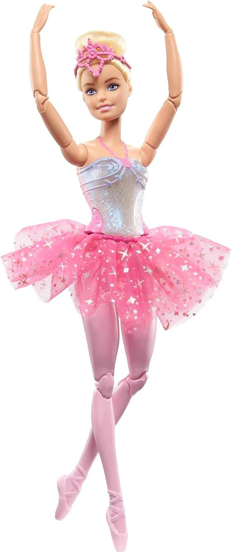 Barbie Dreamtopia Magic Light ballerinadukke med lyserød tutu og blondt hår 5 lys- og lydeffekter Barbie Movable 3 år og opefter HLC25 Naty Shop Dolls Enkelt blondt hår