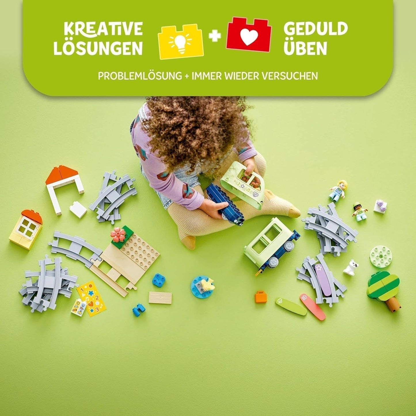 LEGO DUPLO Town Interactive Adventure Train, Legesæt med lys og lyde til rolleleg, giver 2-årige mulighed for at bygge spor, Pædagogisk legetøj til førskole 10427 Byggesæt Besuche den LEGO-Store