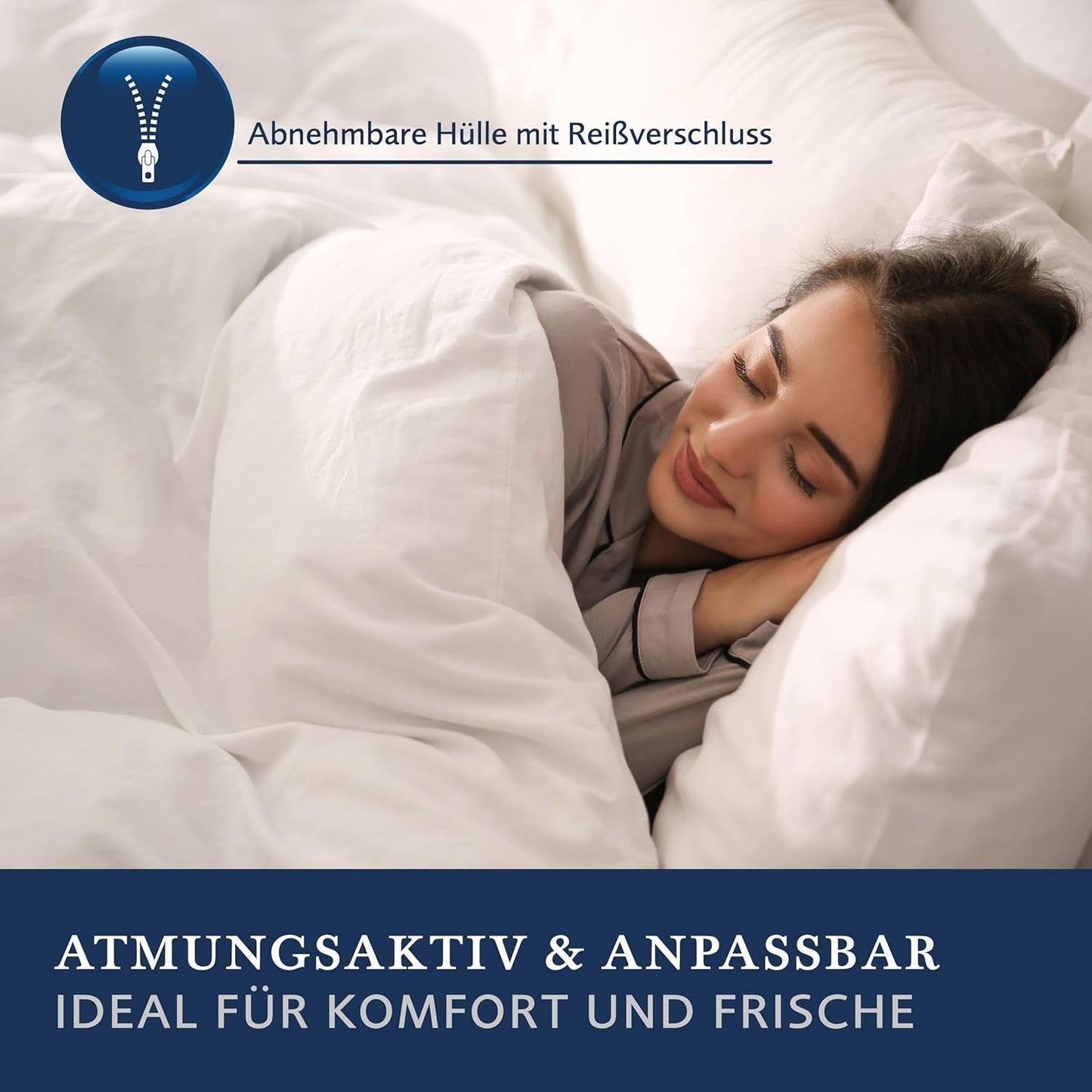Billerbeck Pillow S20 Latex - Nakkepude i 40 X 80 Cm - Nakkestøttepude med blød latexkerne, hvide Naty Shop standardpuder