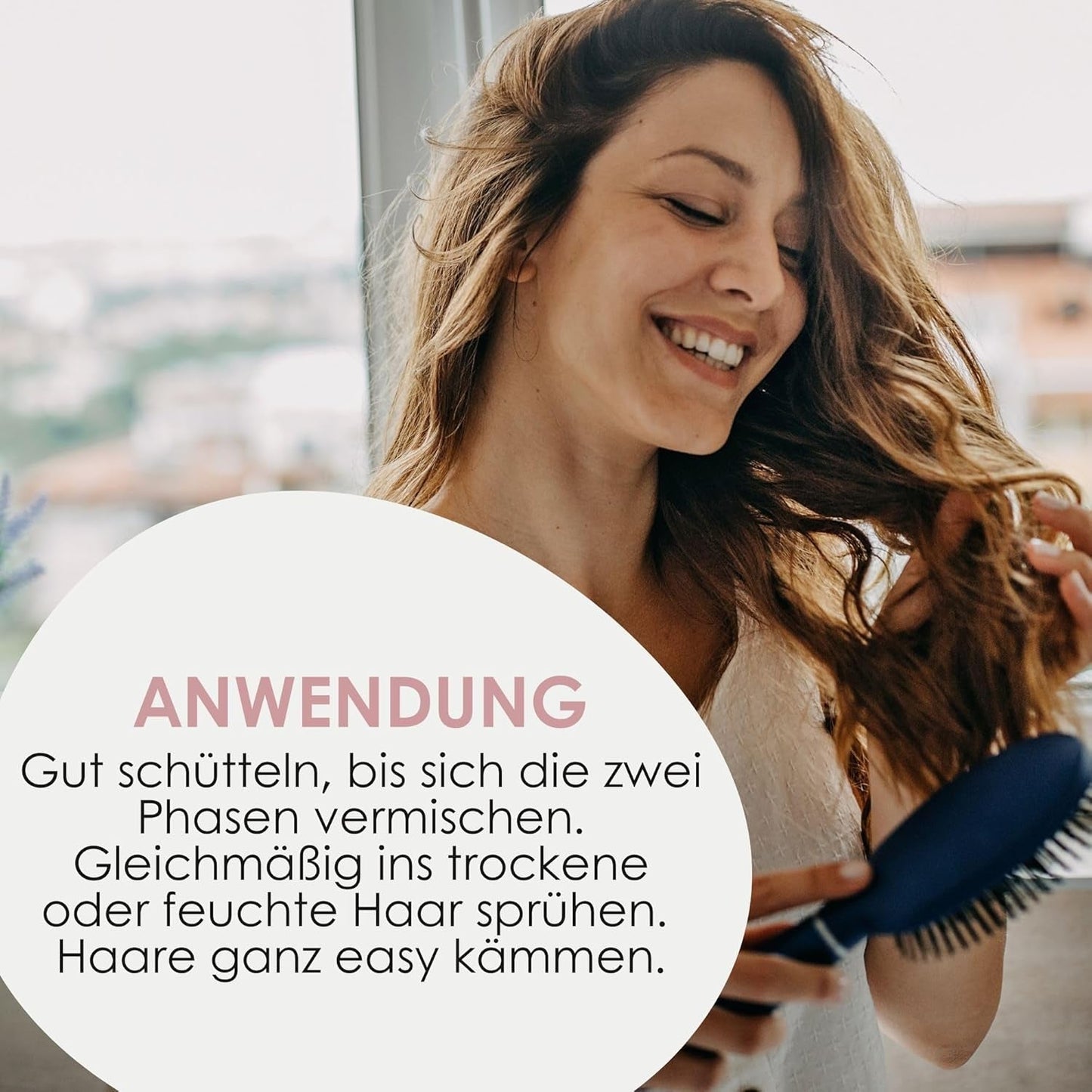 Jean & Len Knot Remover 2-Phase Leave-In Conditioning Spray, velegnet til alle hårtyper, affiltrer hår og forbedrer kambarhed, frisk duft, udfiltring, silikone- og parabenfri, vegansk, 100ml Detangling-produkter Naty Shop