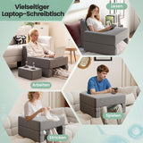 Læsepude til seng og sofa, bogpude, frit kombineret med drikkevareholder og vaskbart betræk, justerbar bærbar skrivebordspude til læsning, spil, arbejde, skrivning (grå)