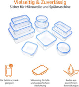 Amazon Basics madbeholdere af glas med låg 20 pakke (10 beholdere + 10 låg) BPA-fri klare blå madopbevaringskasser Naty Shop
