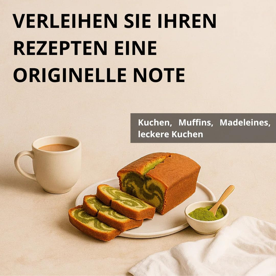 | Matcha økologisk pulver 100 g | Grøn te Matcha Powder Ceremoniel Grade | 100 % naturlig og førsteklasses kvalitet | Afgiftende te | Kompatibel med Matcha sæt, stilk, skål og glas.