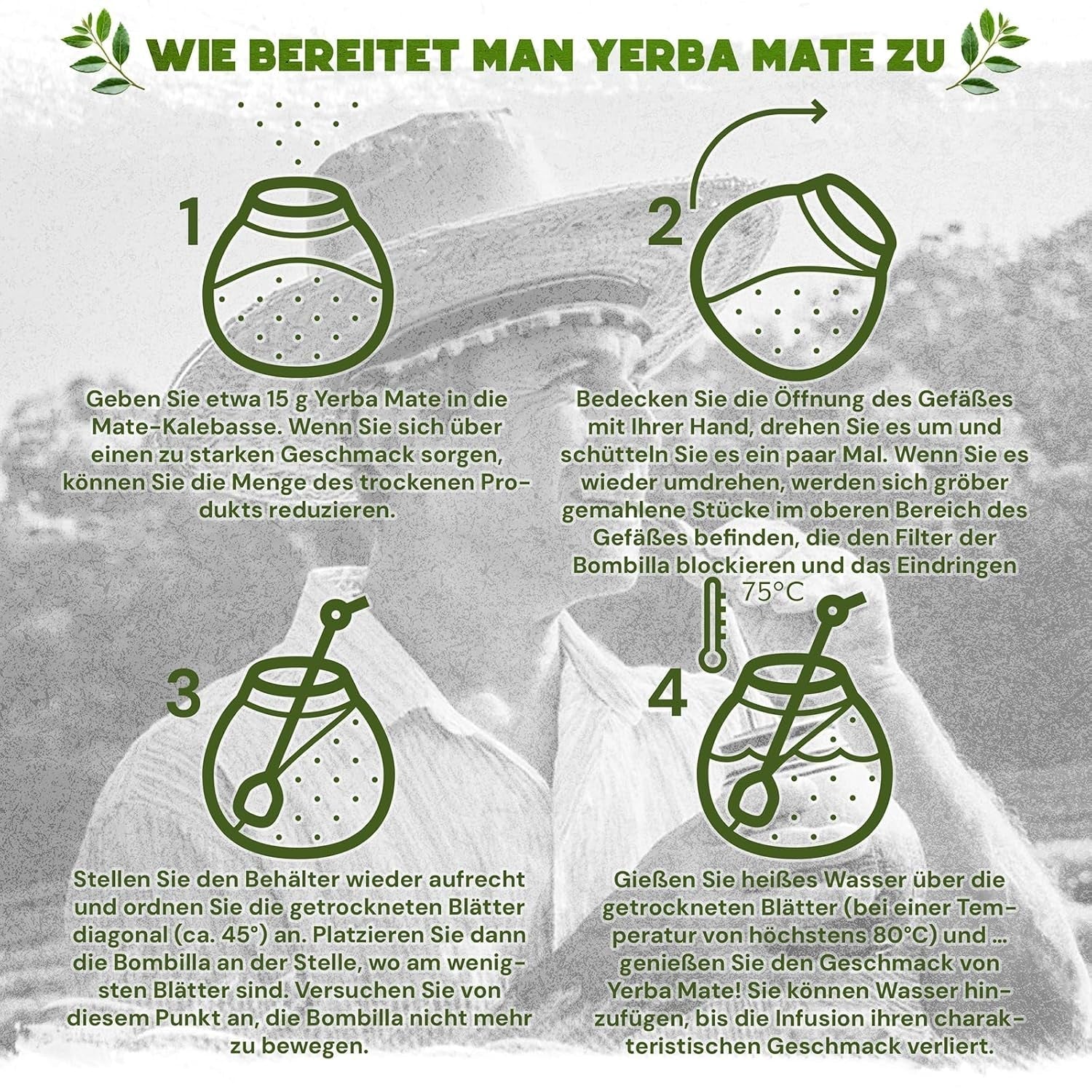 Green Mate Green Orgánica Energy Guarana 500G | Økologisk Yerba Mate te fra Brasilien | Naturligt koffeinindhold | Økologisk Mate te