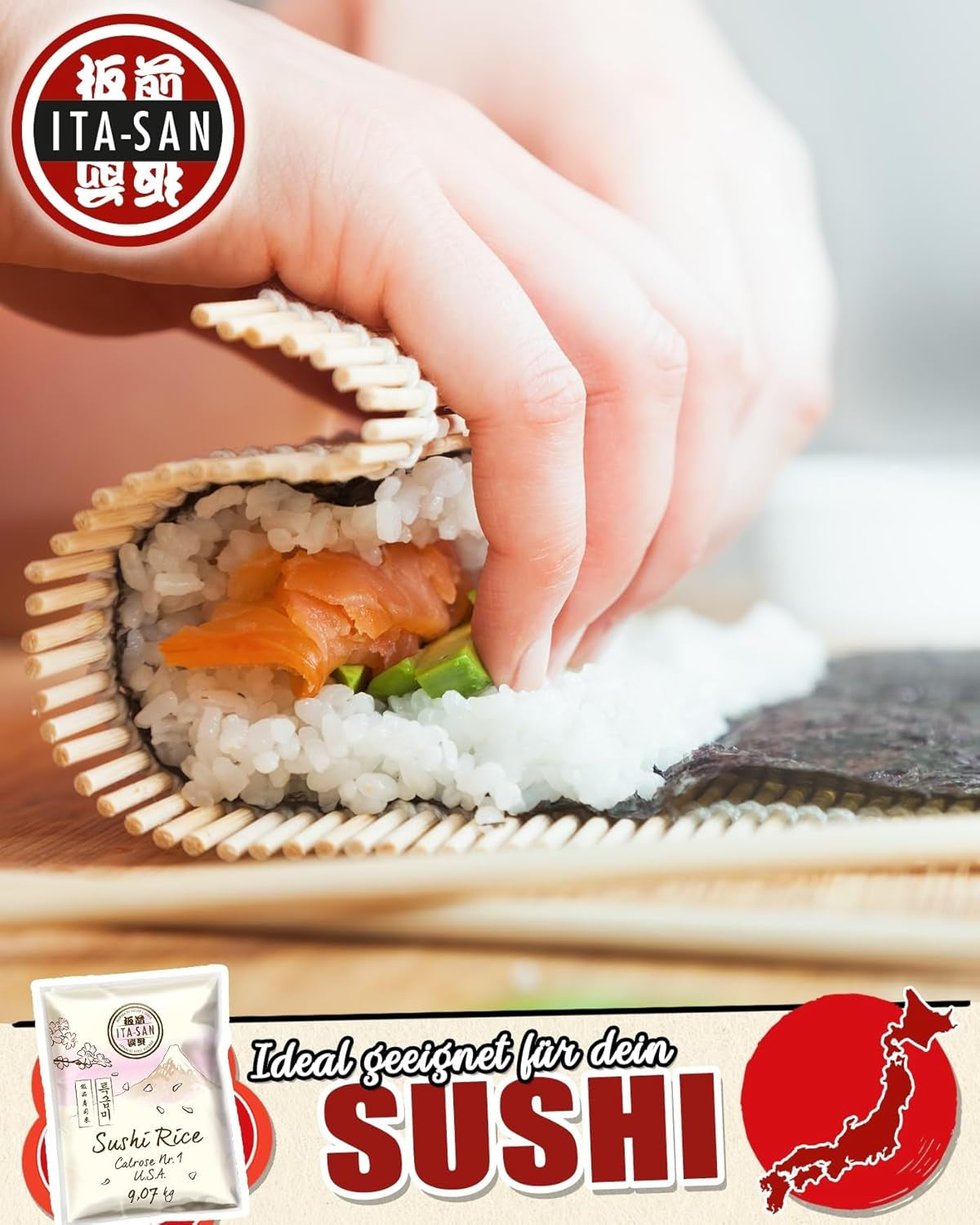 ITA-SAN Calrose / Ris til sushi, 1 pakke (1 x 9,07 kg)