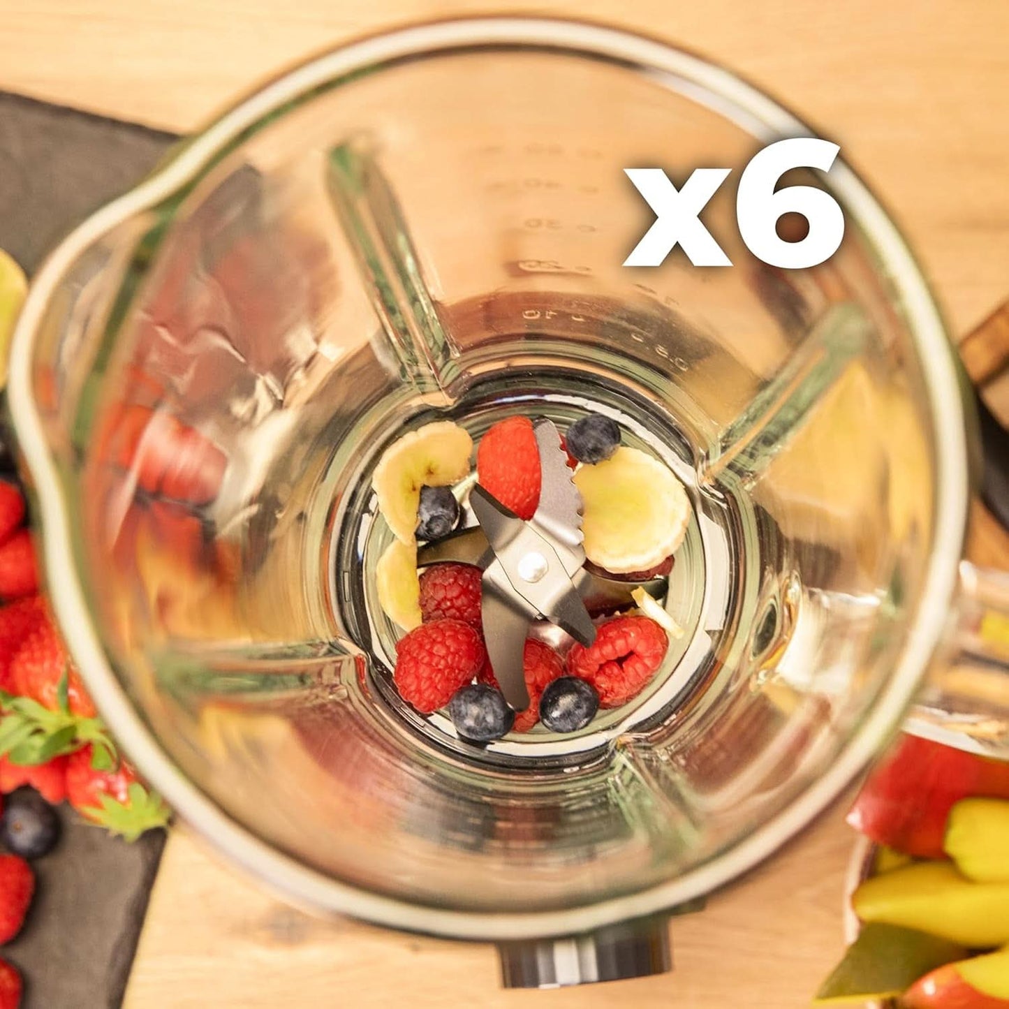 Cecotec Standmixer Power Black Titanium 2200MAX Smooth, 2200 W Maximale Leistung, 6 Klingen Aus Edelstahl, Ice-Crush-Funktion, Turbo- Og Smoothie-Funktion, Autoclean-Funktion Køkken Naty Shop