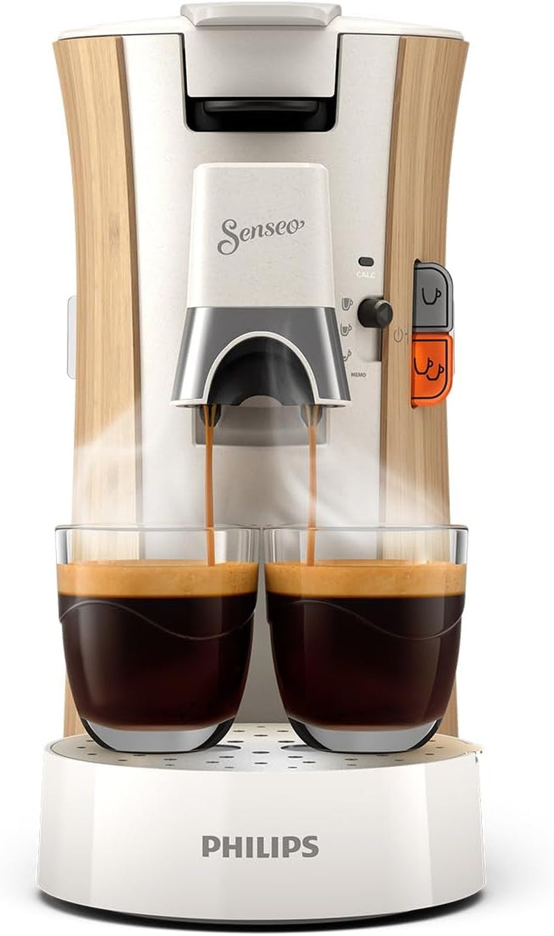 Espressomaskine med PHILIPS Senseo Select kapsler - Intensity Plus, med Memo funktion til 3 kaffespecialiteter, Crema Plus, økologisk produkt, høj kvalitet, silkeblød hvid (CSA240/05)