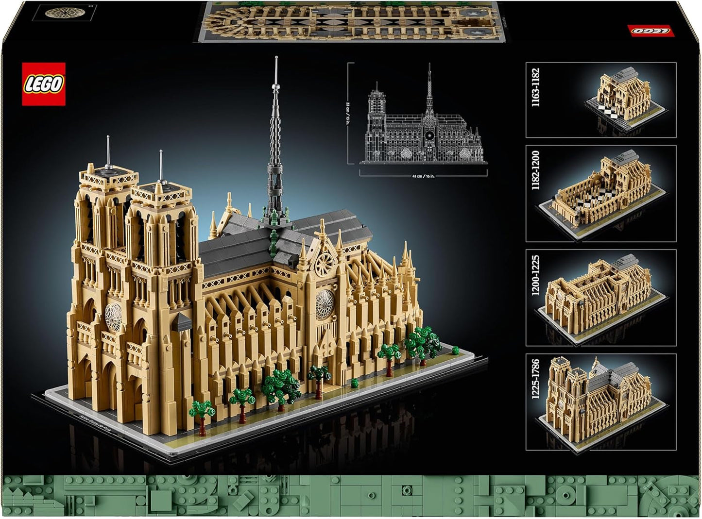 LEGO Architecture Notre-Dame De Paris, Voksen Samlerobjekt, Frankrig Souvenir, Gave til Kvinder, Mænd, Globetrottere og alle historieentusiaster, Arkitektonisk model 21061 Byggesæt Besuche den LEGO-Store