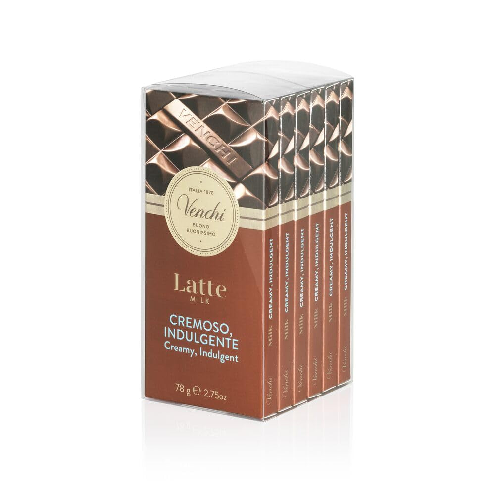 Venchi - Sæt med 6 forskellige mælkechokoladebarer, 468 g - Glutenfri - Gaveidé