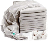 MAKIAN Muslin Squares, Pakke med 10, 80x80 cm, Oeko-TEX® Standard 100 Certified, 10 Premium Burp Cloths - Dobbeltvævede Stof Firkanter / Muslin Squares, Kog resistent - Hvid