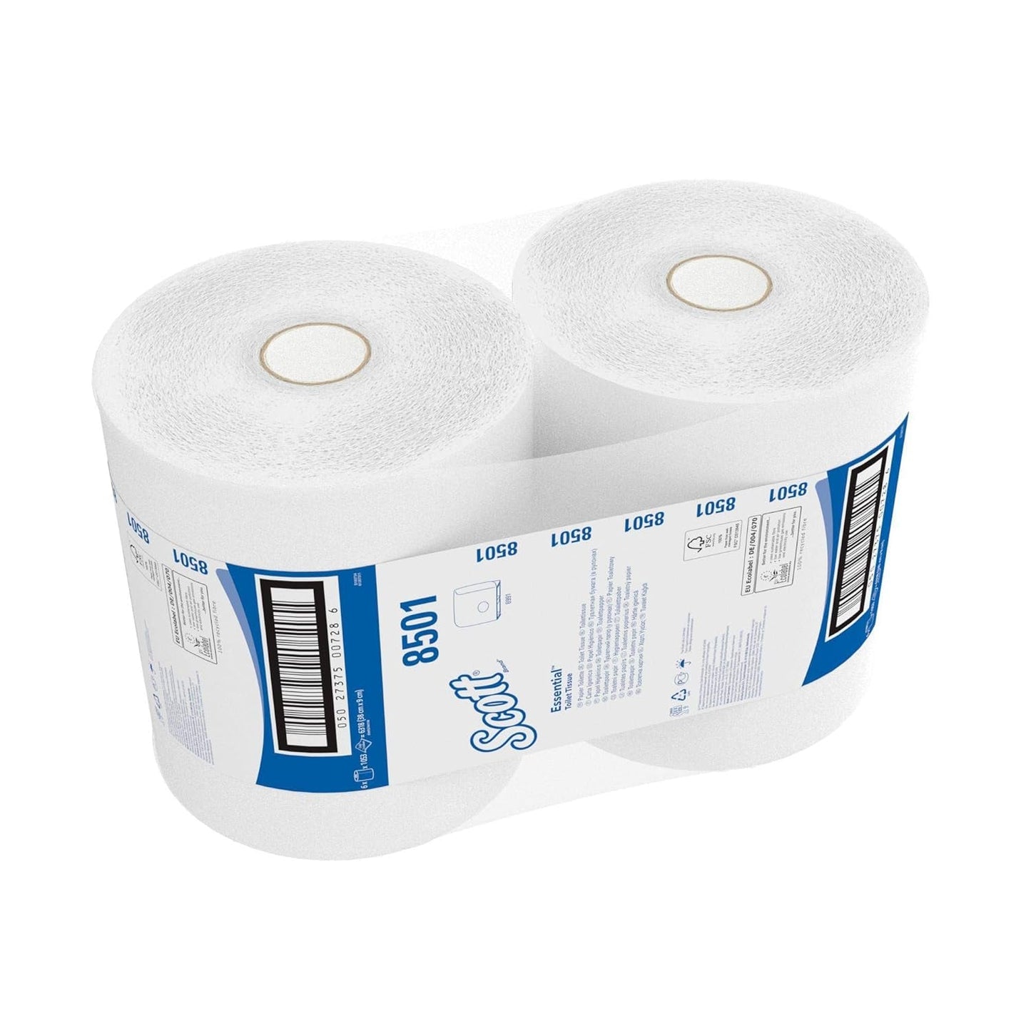 Scott Essential Jumbo Toiletrulle 8501 - toiletpapir Jumborulle - 6 ruller X 1.053 ark 2-lags toiletpapir (2.400 M i alt)