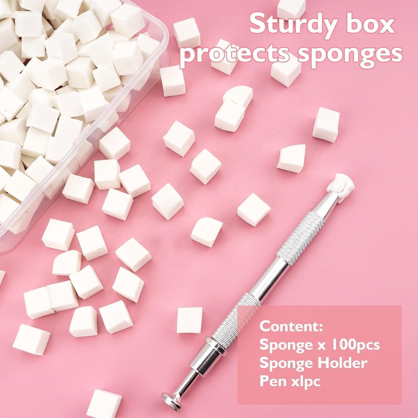 200 Stück Nail Art Schwamm Mit Metallgreifer,Nagelkunst Rendering Werkzeuge Mit Greifer,Sponge Nagel Pinsel,Nageldesign Tilbehør til Nail Art Rendering