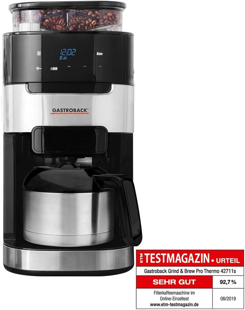 GASTROBACK Grind & Brew Pro termisk espressomaskine, sølv, sort