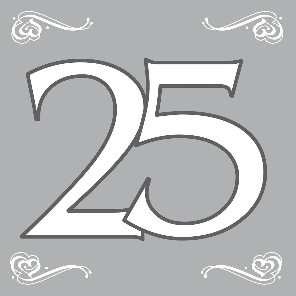 20 servietter 3 lg. 33x33 cm sølv design 25