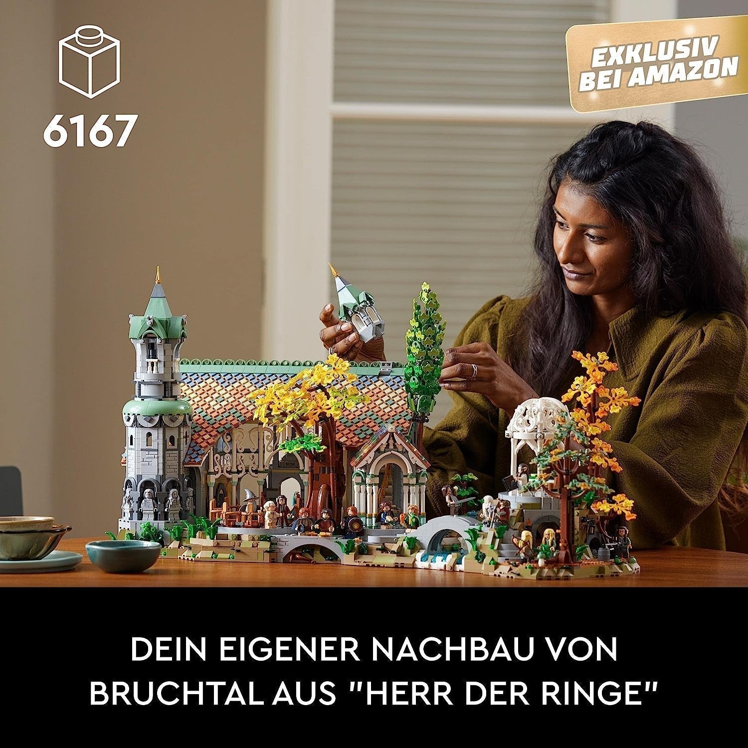LEGO Icons Ringenes Herre: Rivendell - Voksensamling og udstillingssæt med 15 unikke minifigurer inklusive Gandalf, Legolas, Aragorn og Frodo, eksklusivt på Amazon - 10316 Byggesæt Besuche den LEGO-Store