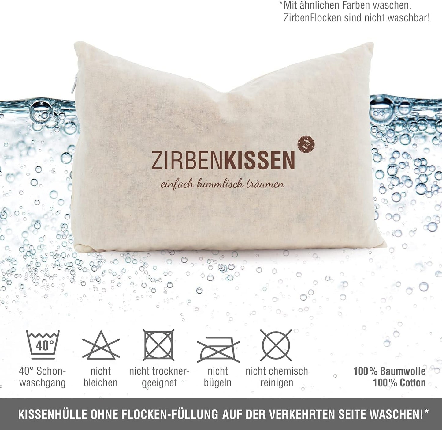 Swiss stone pine familie schweizisk stone pine pude Simpelthen himmelsk drømmende 30X20 cm, træ, naturlig, 1 stk (1 pakke) Naty Shop standard puder