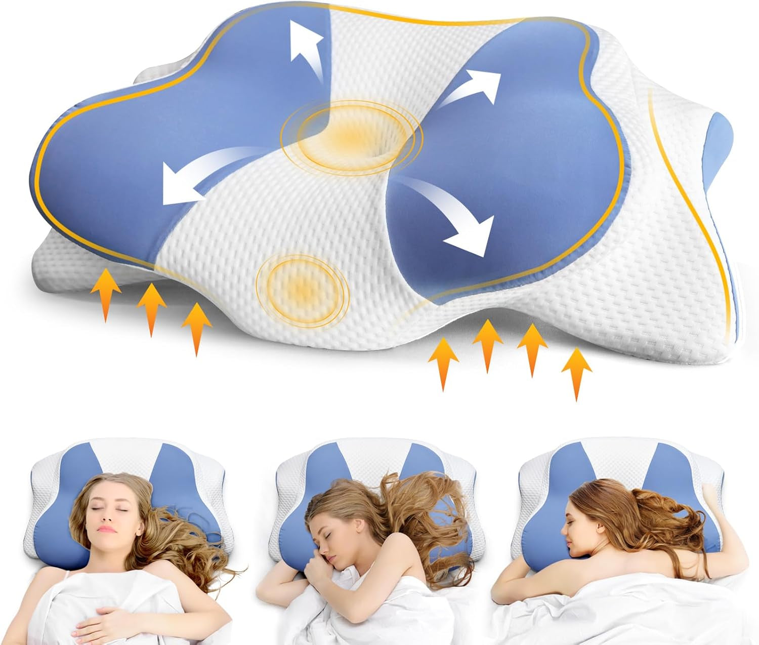 Ergonomisk sidesovepude - Nakkepude Nakke- og skulderstøttepude Ortopædisk Memory Foam Nakkestøttepude til mave Ryg- og sidesove med nakkestøtte Cervikal ortopædiske puder Naty Shop Standardtitel