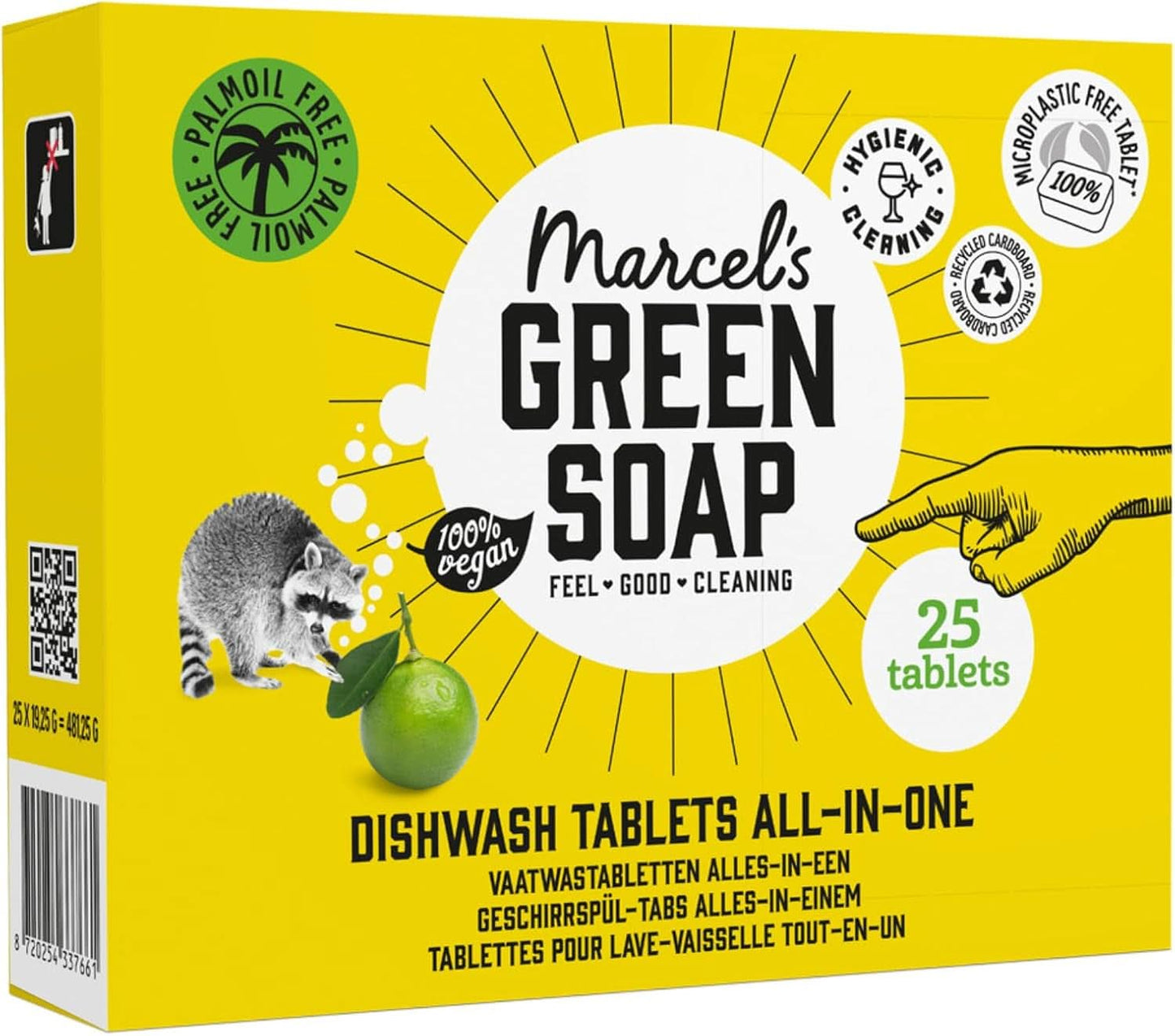 Marcel'S Grøn Sæbe Opvaskemaskine Tabs Alt-i-En - Grapefrugt & Lime - 25 stykker Køkkenopvaskemidler Naty Shop
