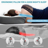 Elviros Memory Foam Ortopædisk pude Nakkesmertepude Sovepude Ergonomisk nakkepude Nakkestøttepude Anti-snorkepude til sidesover Mavesover Hvide cervikale ortopædiske puder Naty Shop