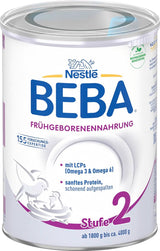Mad til for tidligt fødte børn BEBA Level 2, Specialfoder til for tidligt fødte børn og nyfødte med lav vægt, klar til at drikke, pakke med 32 (32 x 90 ml) Naty Shop