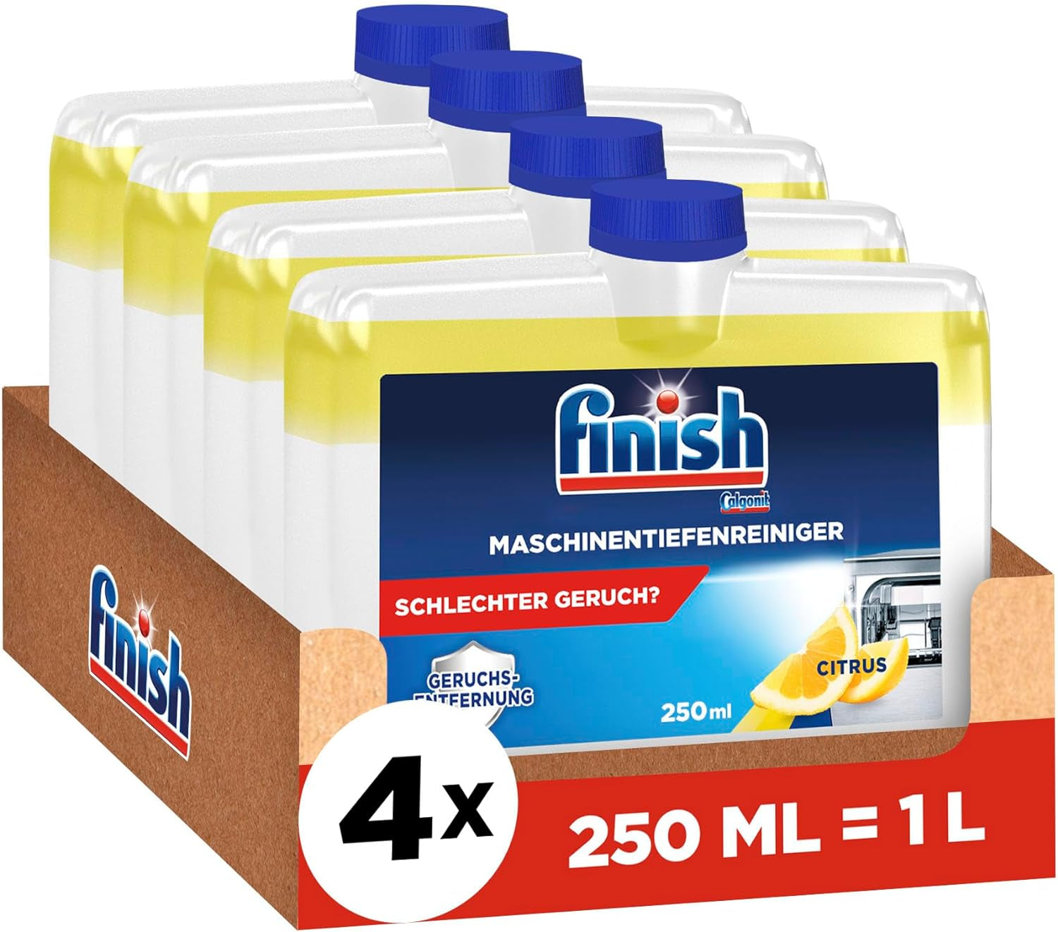 Finish Deep Machine Cleaner Citrus - flydende maskinrens mod kalk og fedt til en ren opvaskemaskine - Naty Shop økonomipakke