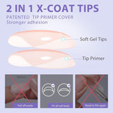 Btartbox Extra Short Soft Gel Negle Fulddækning Mandel Korte neglespidser 160 stk. Præ-designede XCOATTIPS kunstige negle Mandelkorte neglespidser til negleforlængelser