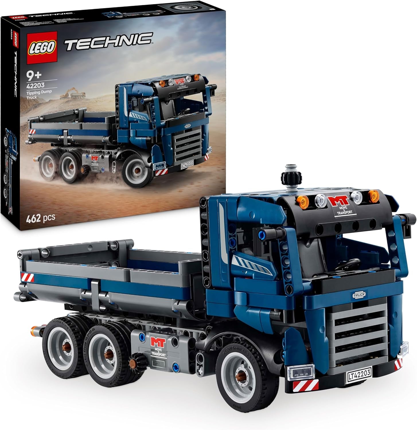 LEGO Technic Dump Truck legetøj med rat og mobil dumper - blå byggekøretøj - gaveidé til fødselsdage eller ferier - byggesæt til drenge og piger fra 9 år 42203 Byggesæt Besuche den LEGO-Store Standard titel