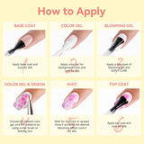 Makartt Blooming Gel-neglelak - 15ml Blooming Gel-neglelakforlænger med marmorfarve, gelmaling, gør-det-selv-manicure-negledesign, blomster, dyr, akvarel, magisk manikyrsæt