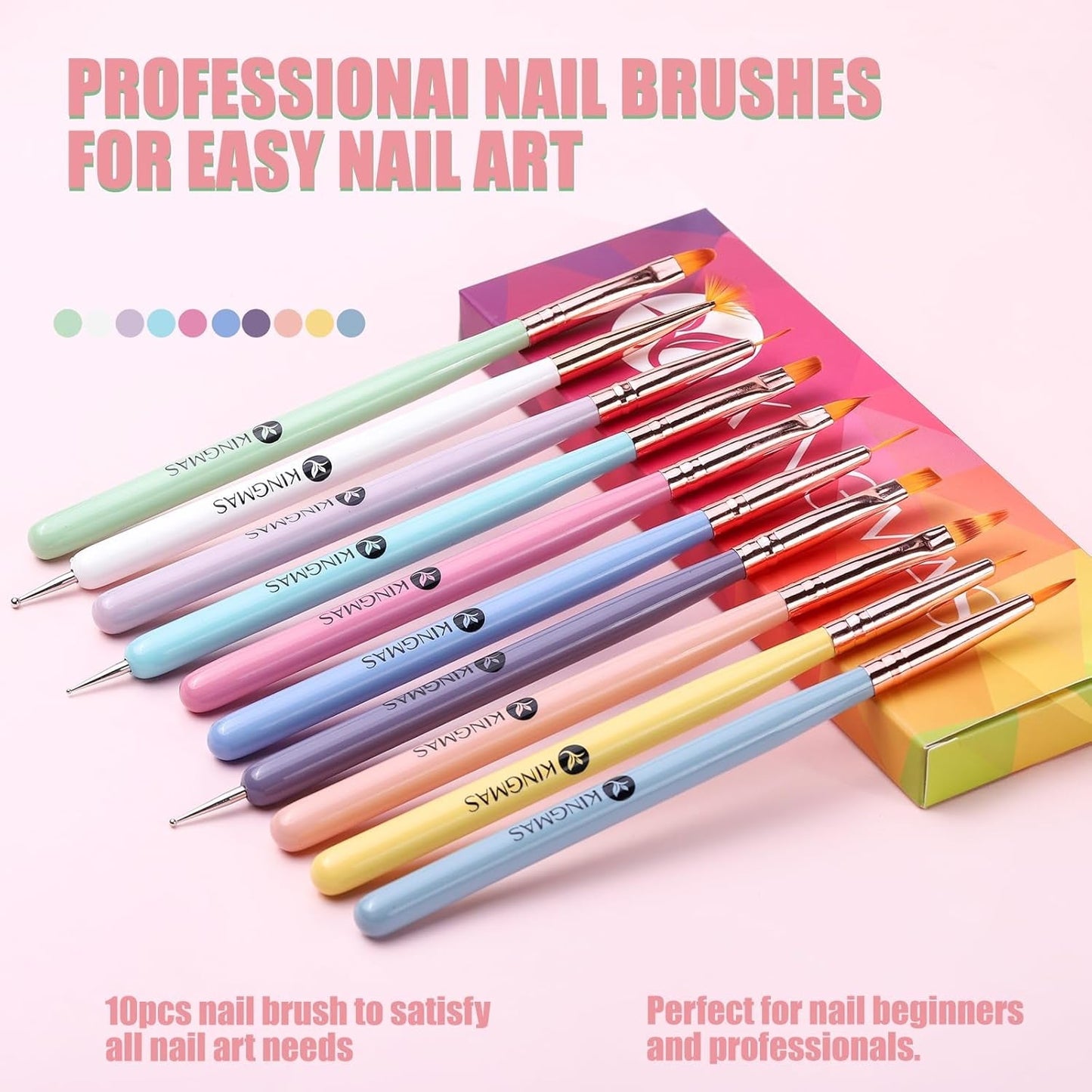 10 Stück Nail-Art-Pinsel, Nagel-Gel-Nagellack-Malpinsel, Zeichenstift, Nagel-Liner-Pinsel og Nagel-Dotting-Stift Für Gel-Nagellack, DIY, Maniküre, Salon Zu Hause
