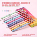 10 Stück Nail-Art-Pinsel, Nagel-Gel-Nagellack-Malpinsel, Zeichenstift, Nagel-Liner-Pinsel og Nagel-Dotting-Stift Für Gel-Nagellack, DIY, Maniküre, Salon Zu Hause