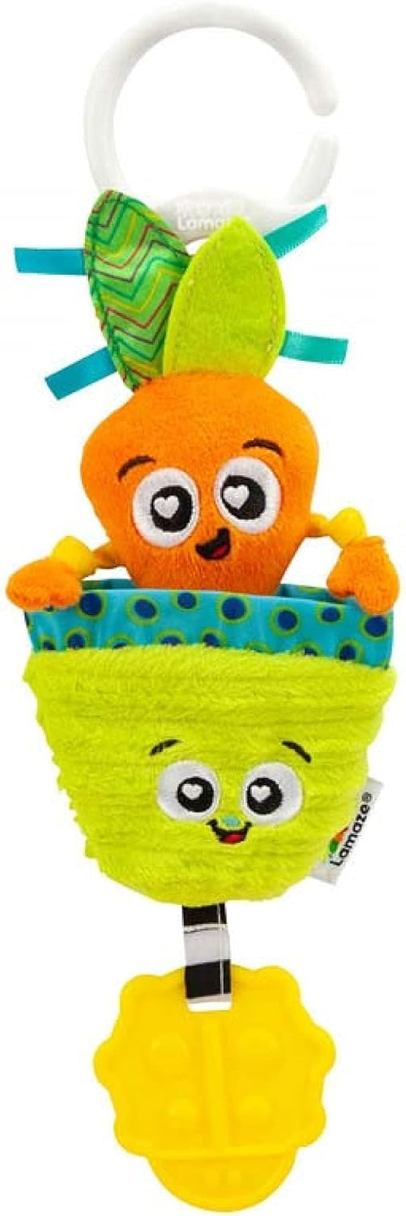 LAMAZE Bea the Banana, Clip on klapvogn og klapvogn Newborn Legetøj, Baby sanselegetøj med farver og lyde, Udviklingslegetøj til drenge og piger 0-24 måneder, Gul babylegetøj Naty Shop Klara Gulerod