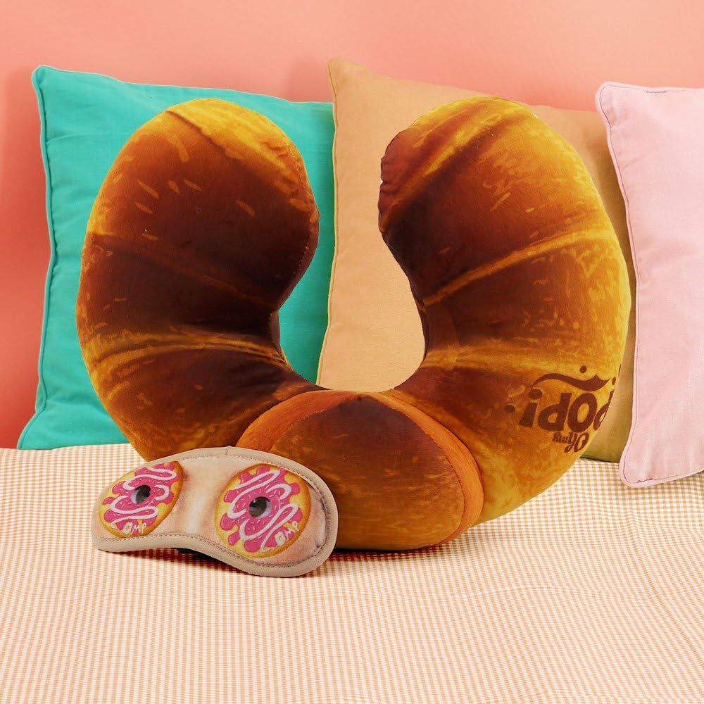 Croissant nakkepude og sovemaske, Orange Naty Shop rejsepuder