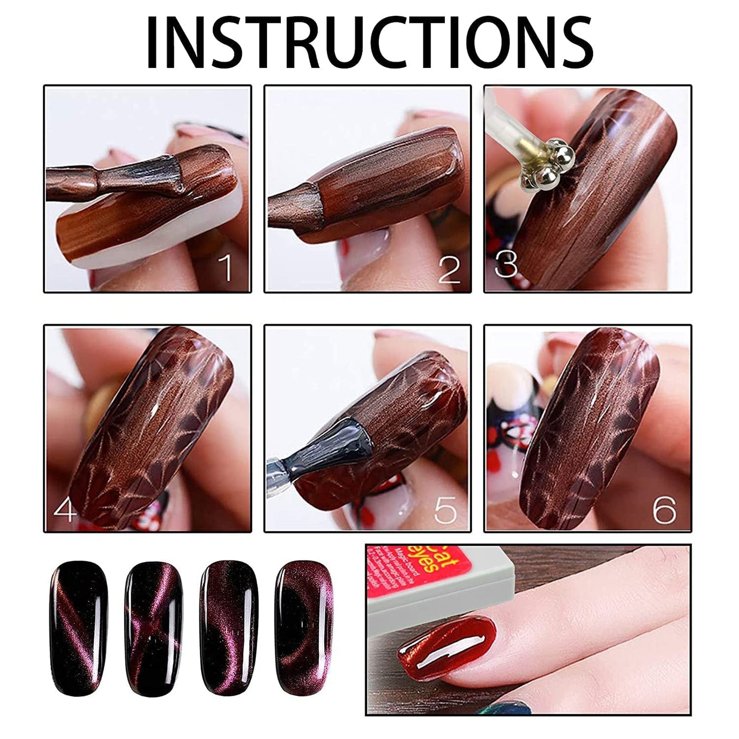 Nail Art Werkzeug Magnetstift, 10 Stück Nagel Magnet Stick Tool Set, Nagel Magnet Stift Og Starker Magnet Lager Punktierungsstifte Für DIY 3D Magnetics Katzenauge UV Gel Polnisch Nagel Kunst
