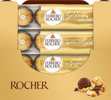 Ferrero Rocher - Sprøde og cremede hasselnøddepraliner - Valentinsdagsgave til ham og hende - 16 pakker med 4 individuelle praliner