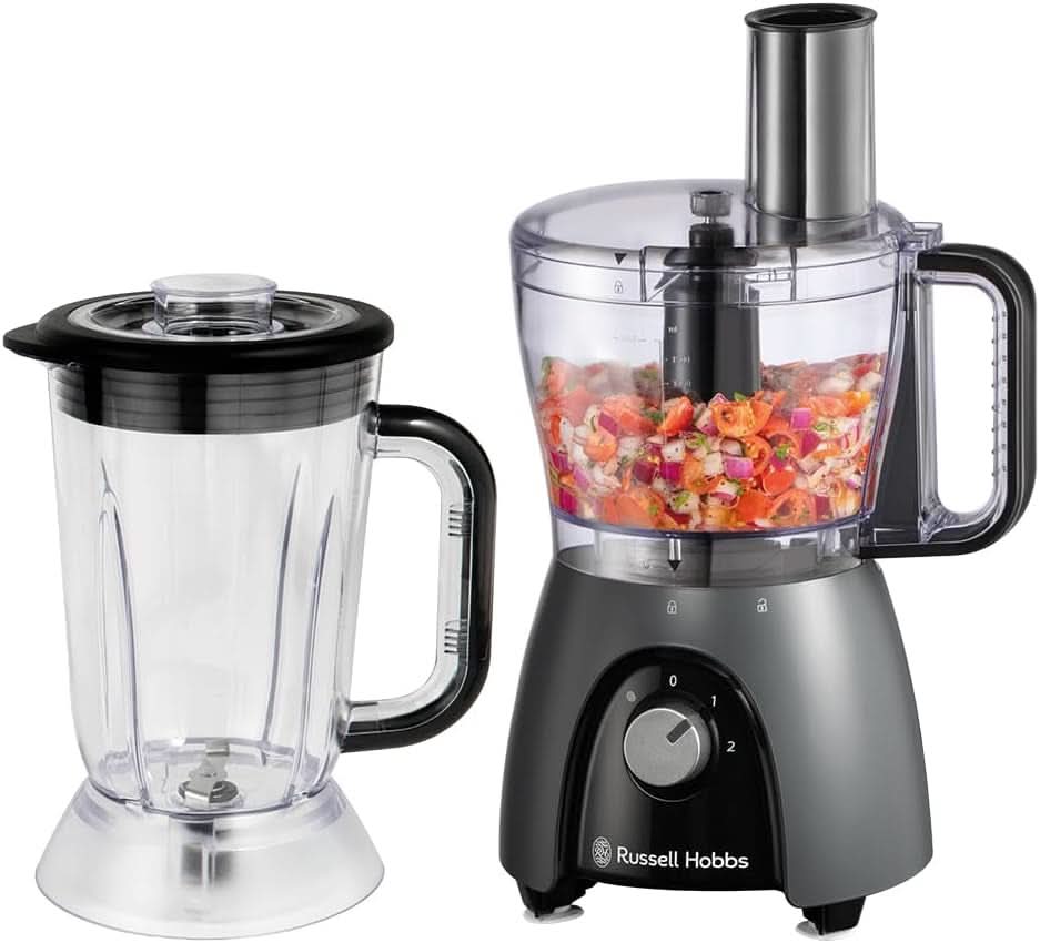 Russell Hobbs foodprocessor [blender/grøntsagshakker/bordblender/hakker/blender] foodprocessor (æltning, blanding og udskæring), mat trækul Køkken Naty Shop